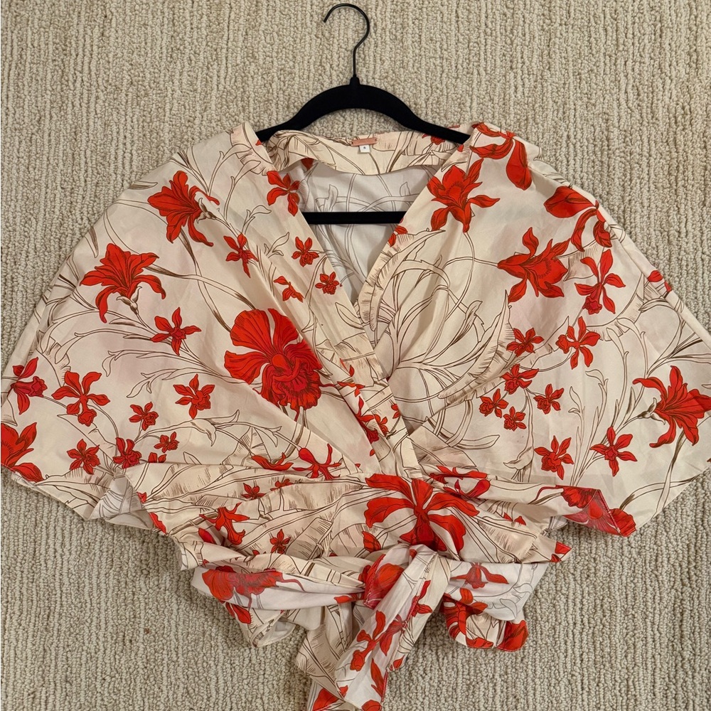 Johanna Ortiz 8- Floral Wrap Top - worn once